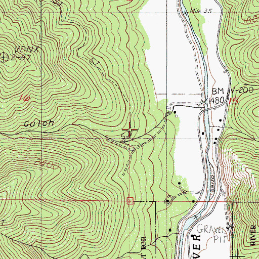 Topographic Map of Lime Gulch, OR
