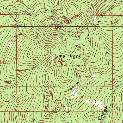 Topographic Map of Lime Rock, OR