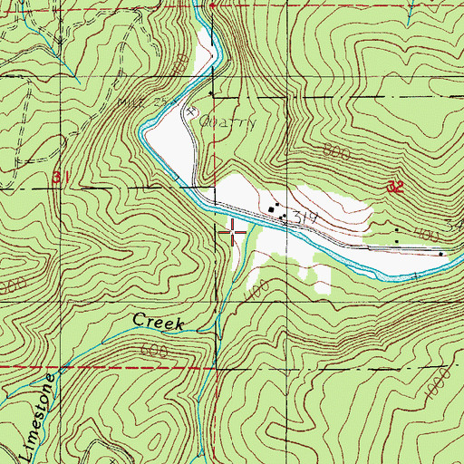 Topographic Map of Limestone Creek, OR