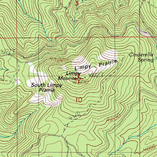 Topographic Map of Limpy Mountain, OR