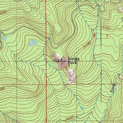 Topographic Map of Limpy Rock, OR