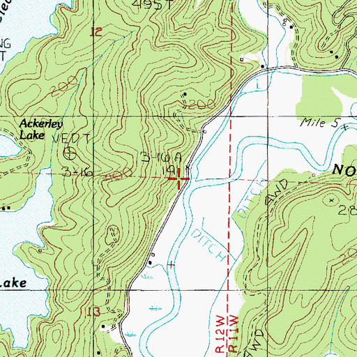 Topographic Map of Lindsley Creek, OR