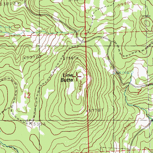 Topographic Map of Line Butte, OR