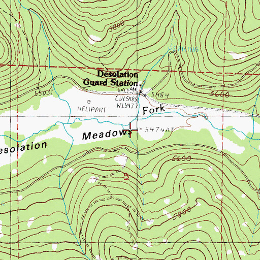 Topographic Map of Line Creek, OR