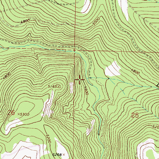 Topographic Map of Line Creek, OR