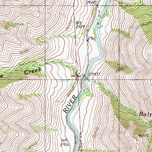 Topographic Map of Line Creek, OR