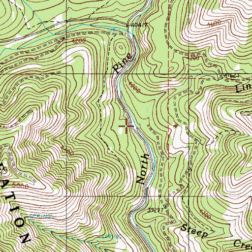 Topographic Map of Line Creek, OR