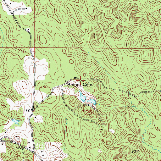 Topographic Map of Blount Cemetery, AL