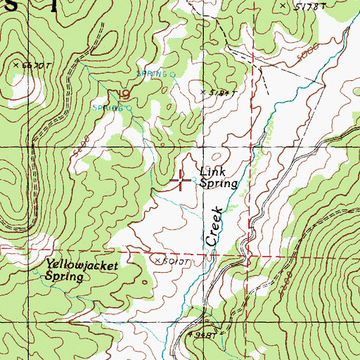 Topographic Map of Link Spring, OR