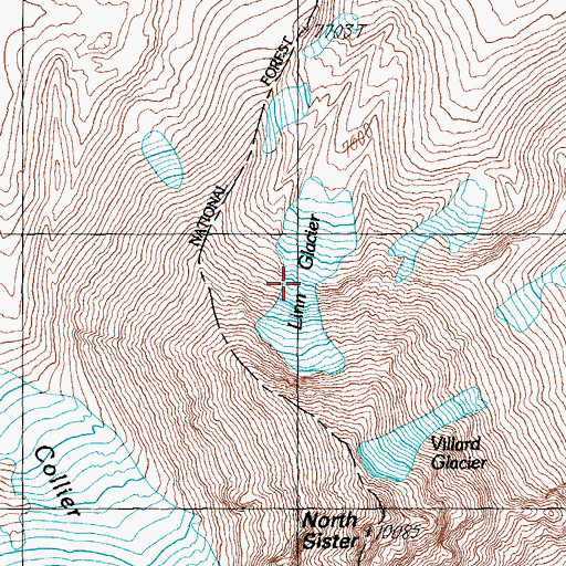 Topographic Map of Linn Glacier, OR
