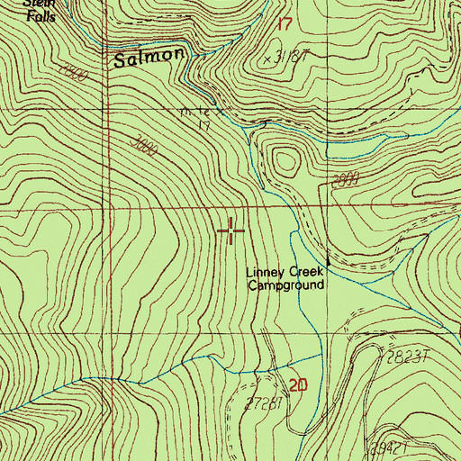 Topographic Map of Linney Creek, OR