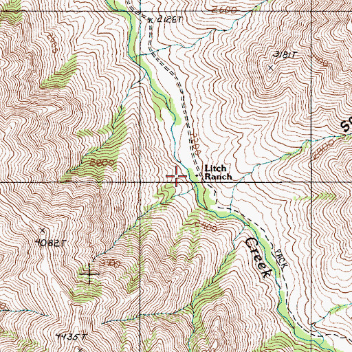 Topographic Map of Litch Ranch, OR