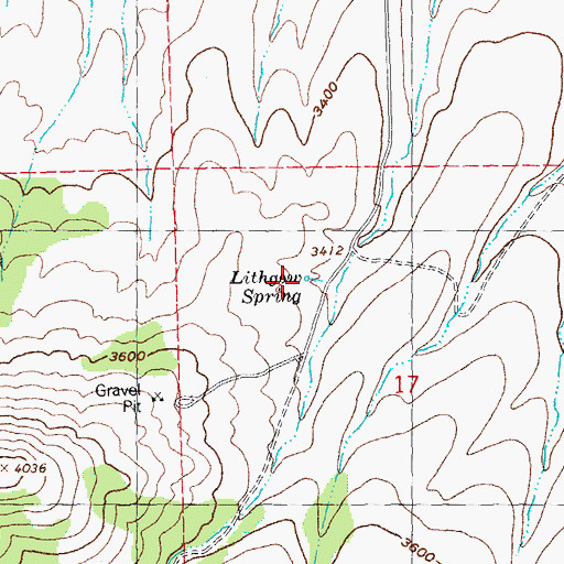 Topographic Map of Lithgow Spring, OR