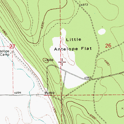 Topographic Map of Little Antelope Flat, OR