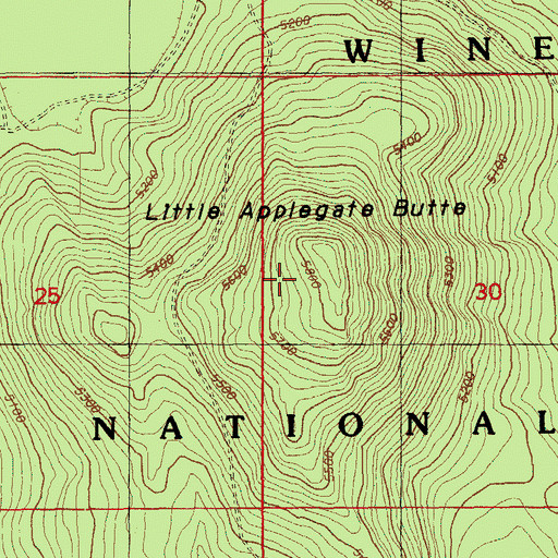 Topographic Map of Little Applegate Butte, OR