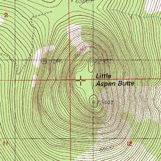 Topographic Map of Little Aspen Butte, OR