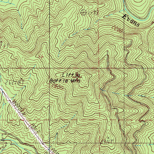 Topographic Map of Little Battle Mountain, OR