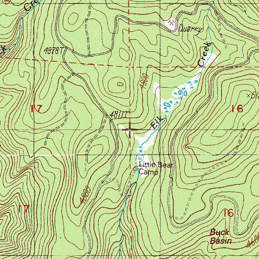 Topographic Map of Little Bear Camp, OR