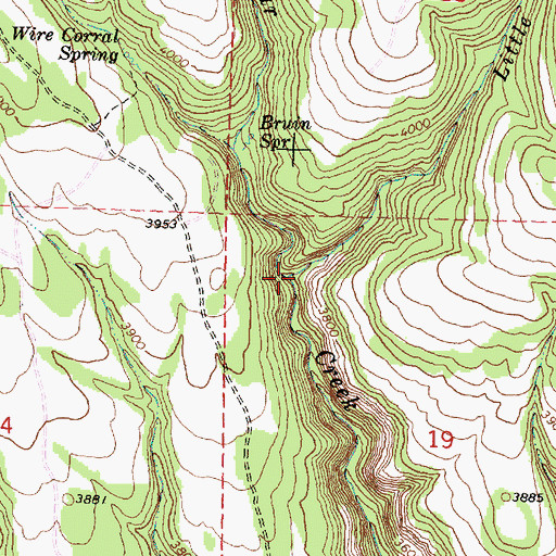 Topographic Map of Little Bear Creek, OR