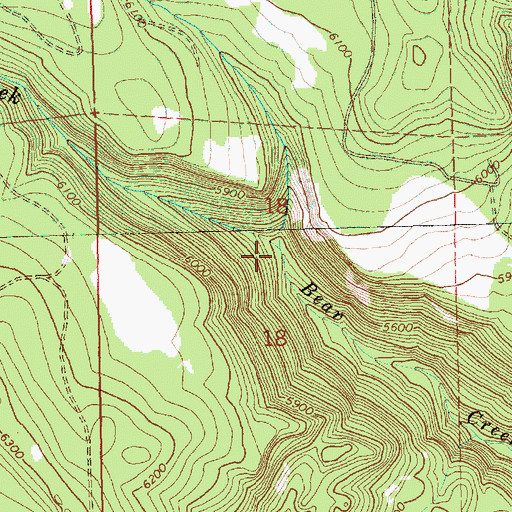 Topographic Map of Little Bear Creek, OR
