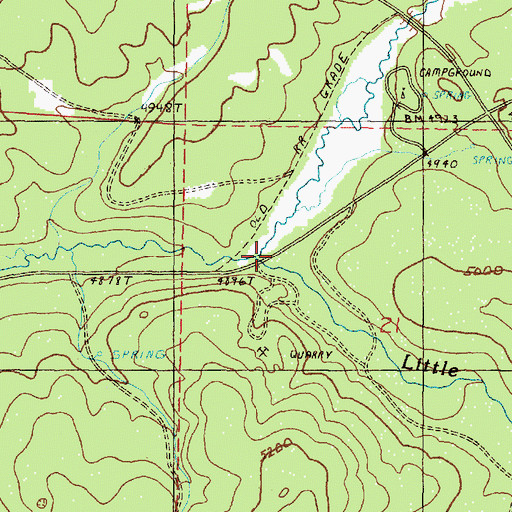 Topographic Map of Little Bear Creek, OR