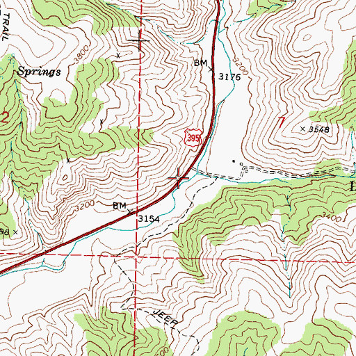 Topographic Map of Little Beech Creek, OR