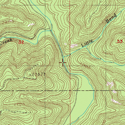 Topographic Map of Little Bend Creek, OR
