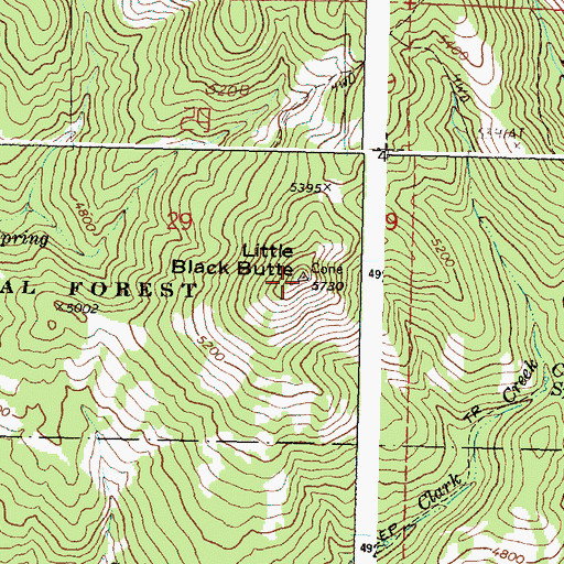 Topographic Map of Little Black Butte, OR