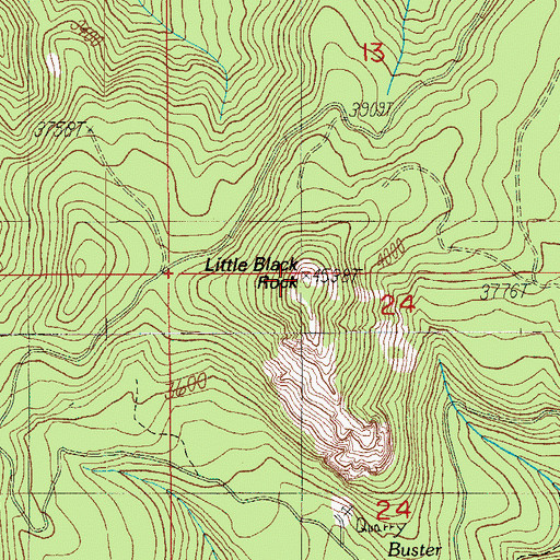 Topographic Map of Little Black Rock, OR