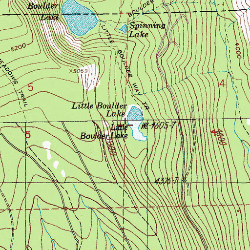 Topographic Map of Little Boulder Lake, OR