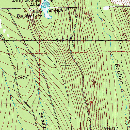 Topographic Map of Little Boulder Way Trail, OR