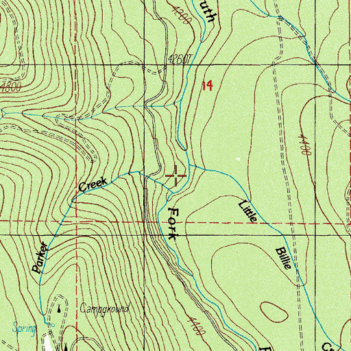 Topographic Map of Little Butte Creek, OR
