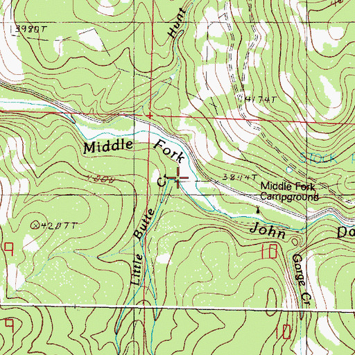 Topographic Map of Little Butte Creek, OR