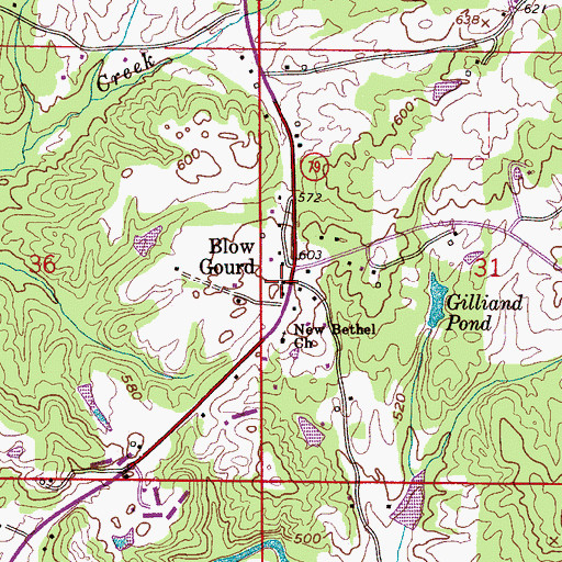 Topographic Map of Blow Gourd, AL