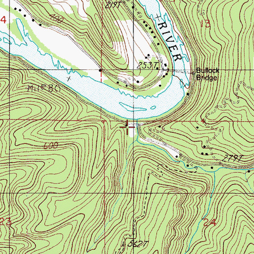 Topographic Map of Little Canyon, OR