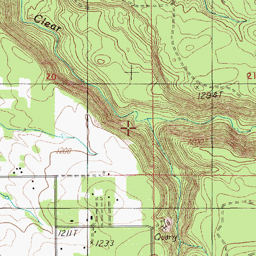 Topographic Map of Little Clear Creek, OR