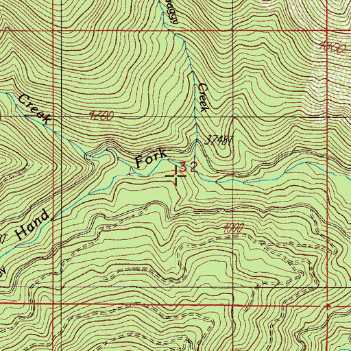 Topographic Map of Little Craggy Creek, OR
