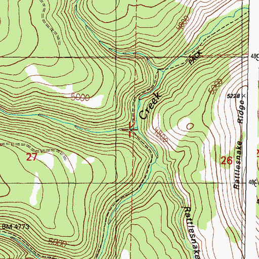 Topographic Map of Little Crane Creek, OR
