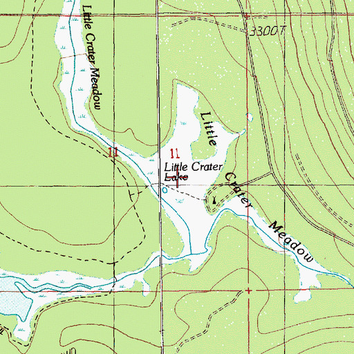 Topographic Map of Little Crater Meadow, OR