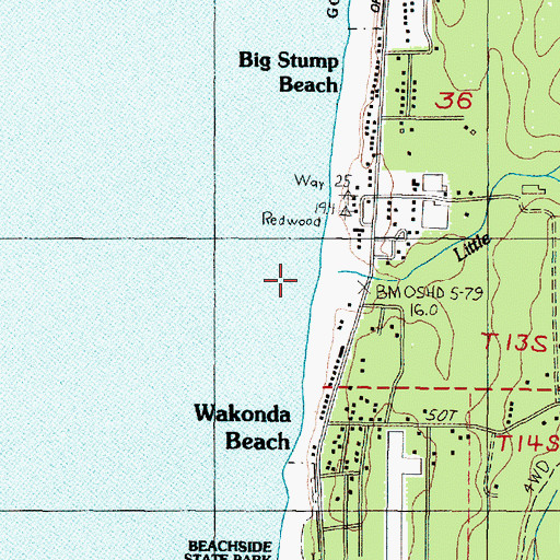 Topographic Map of Little Creek, OR