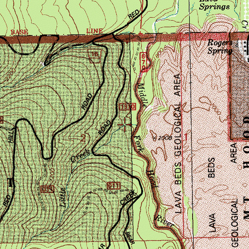 Topographic Map of Little Creek, OR