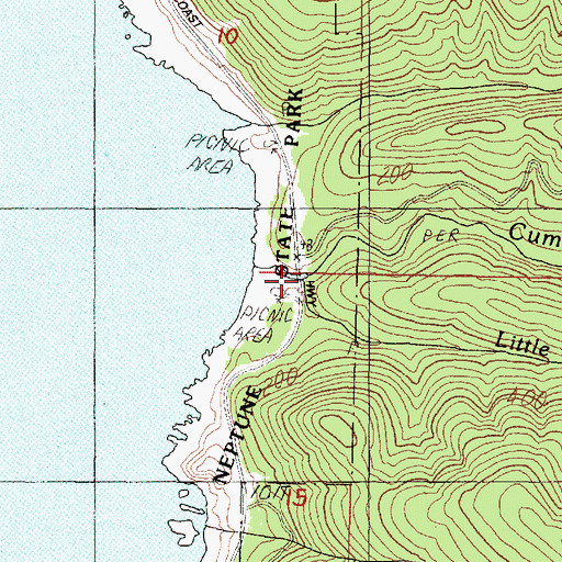 Topographic Map of Little Cummins Creek, OR
