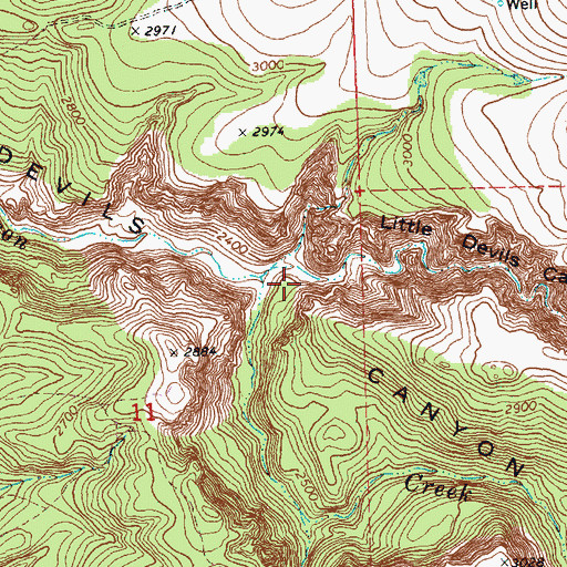 Topographic Map of Little Devils Canyon, OR