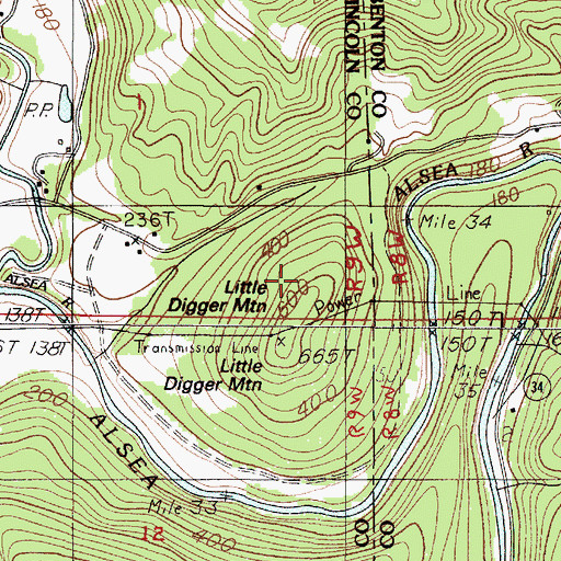 Topographic Map of Little Digger Mountain, OR