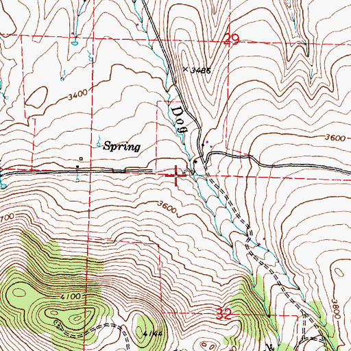 Topographic Map of Little Dog Creek, OR