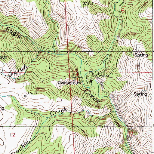 Topographic Map of Little Eagle Creek, OR