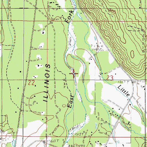 Topographic Map of Little Elder Creek, OR