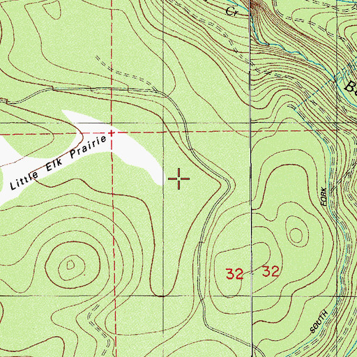 Topographic Map of Little Elk Prairie, OR