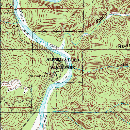 Topographic Map of Little Emily Creek, OR