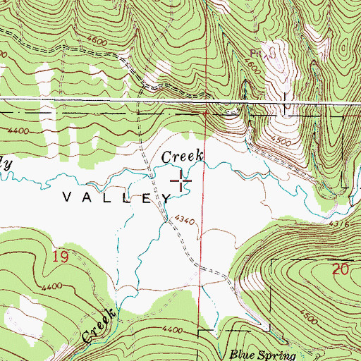 Topographic Map of Little Fly Creek, OR